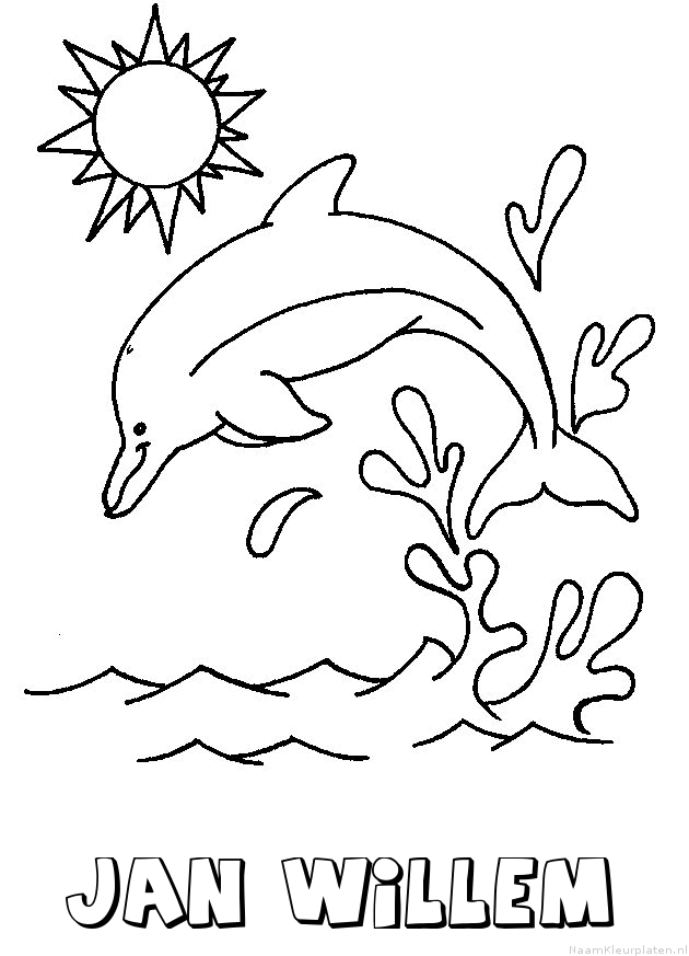 Jan willem dolfijn kleurplaat
